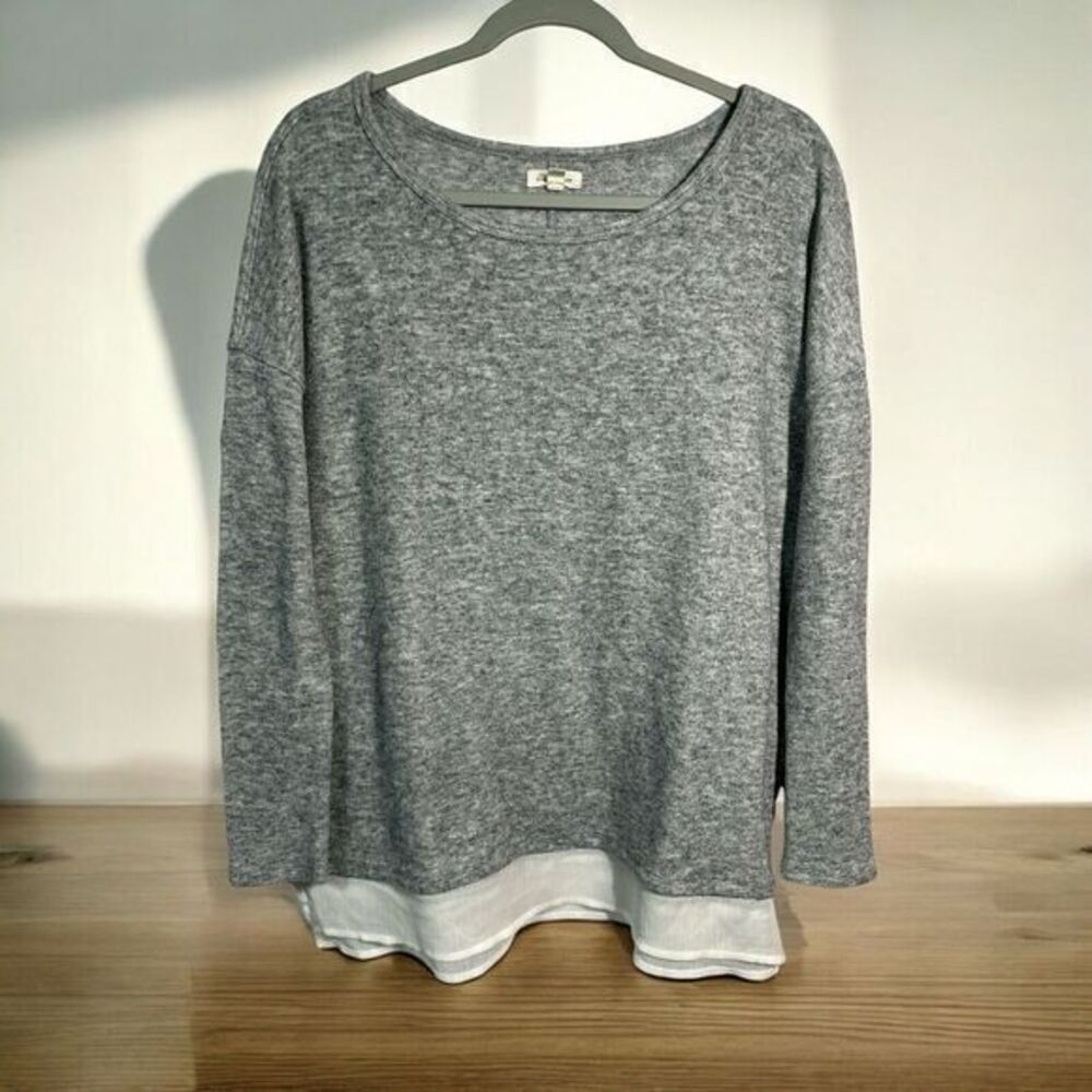 Silence + Noise Sweater Top Womens Small Shirttail Hem Long Sleeve Pullover Boho